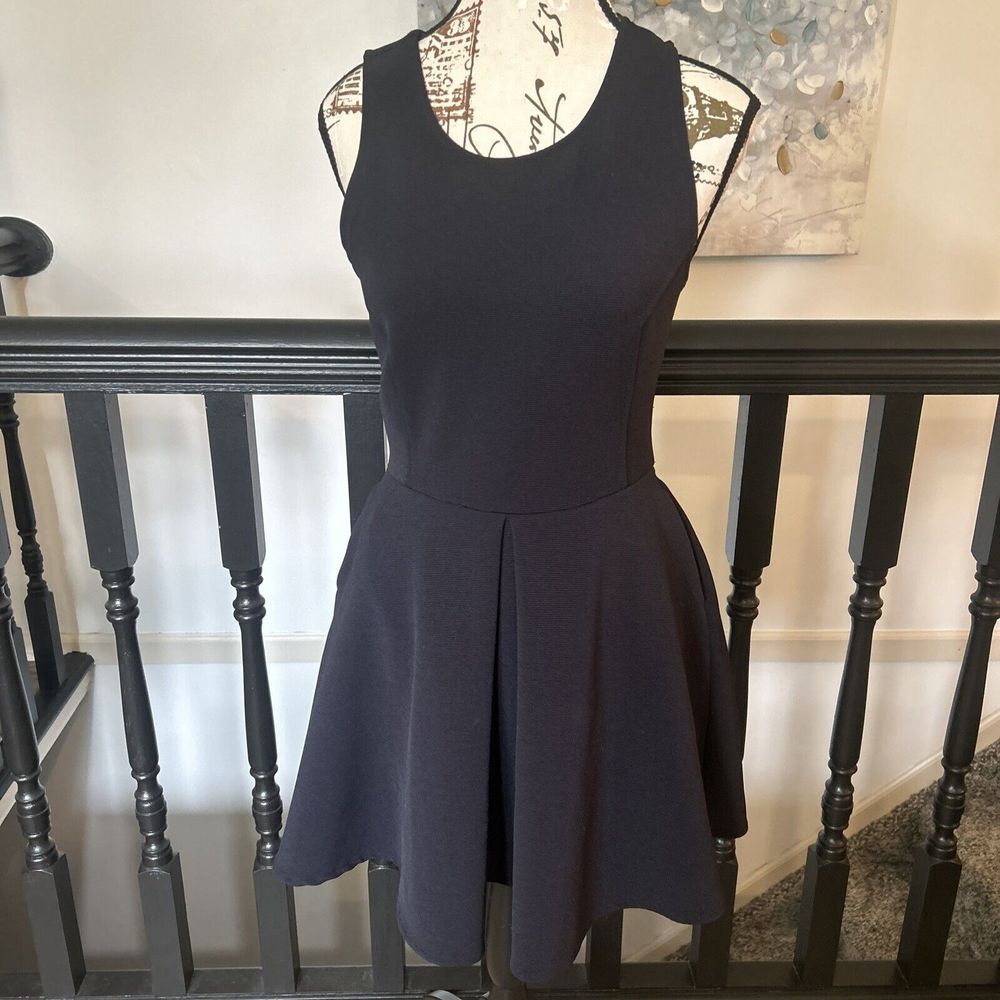 Kendall And Kylie Black Fit & Flare Open Back Dress Medium